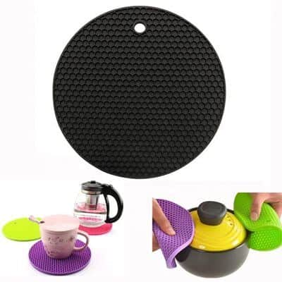 תחתית סיליקון XL שחורה לסיר חם 24 ס"מ