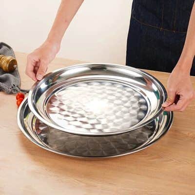 סיניה מרוקאית נירוסטה 35 ס"מ של פעם