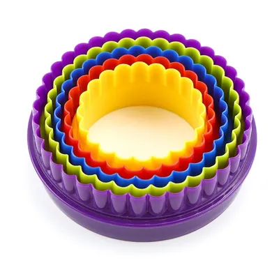 סט 5 קורצני עיגול דו כיווני חלק/פרח