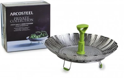 שושנת אידוי נירוסטה 28 ס"מ משולבת סיליקון Arcosteel