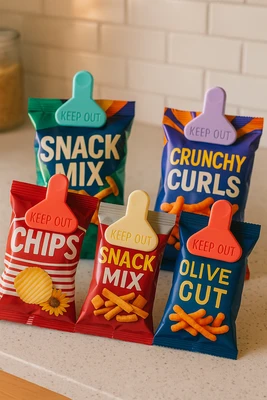 סט 6 קליפסים לסגירת שקיות 6 ס"מ