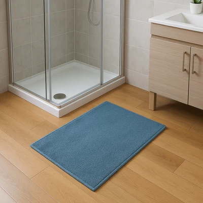 שטיח צמר טורקיז אמבט/חדר נגד החלקה