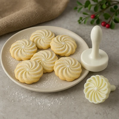 חותמת/ שבלונה מעמול/מקרוד יציקה עיגול ספירל 6 ס"מ קלאסי