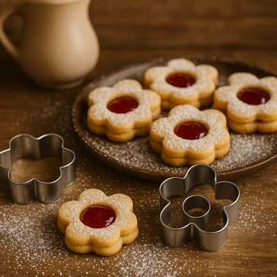 זוג חותכנים לעוגיות ריבה פרח 5 ס"מ