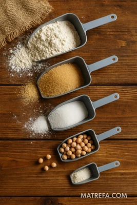 סט 4 כפות פלסטיק תבלינים/קטניות ועוד...