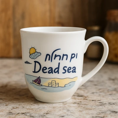 כוס חרס מזכרת מים המלח כולל מתכון