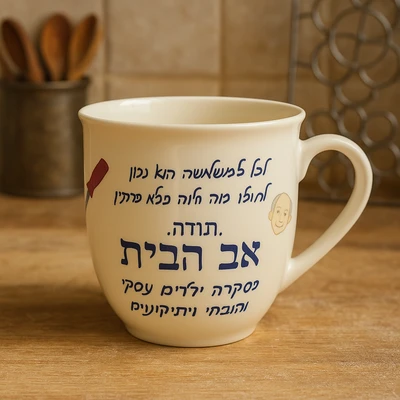 כוס חרס לאב הבית כולל מתכון מדליק