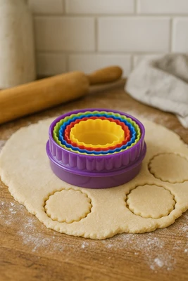 סט 5 קורצני עיגול דו כיווני חלק/פרח