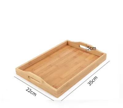 מגש עץ במבוק מהמם ואיכותי 35 ס"מ כולל ידיות