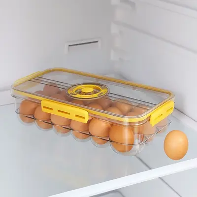 קופסה אקרילית לביצים 18שקעים מכסה הרמטי