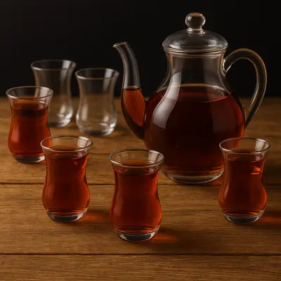 מארז 6 כוסות טורקיה דקות לתה/קפה 120 מ"ל פנסבחצ'ה