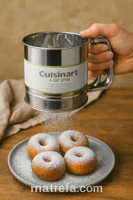 נפה/ מסננת לקמח אבקת סוכר ועוד... 12 ס"מ, מנגנון כפול