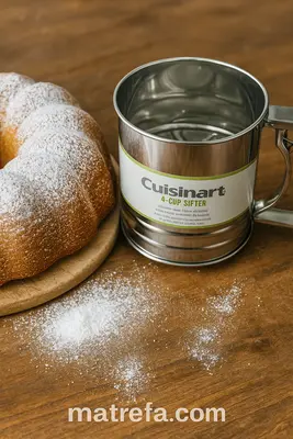 נפה/ מסננת לקמח אבקת סוכר ועוד... 12 ס"מ, מנגנון כפול