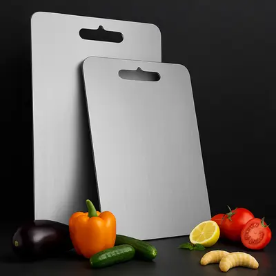 קרש/משטח חיתוך נירוסטה sos 304  S אנטיבקטריאלי 34*23 ס"מ