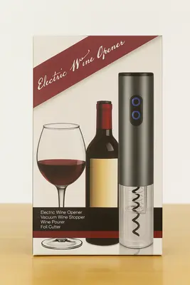 פותחן יין חשמלי במארז מתנה 5 חלקים נטען בusb