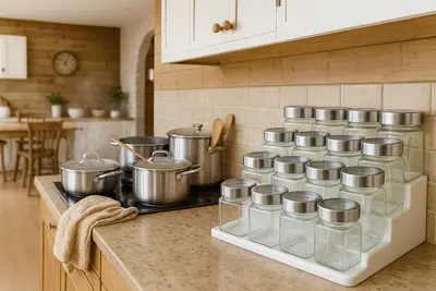 צנצנת תבלינים סאן רוף 6*6 ס"מ במבצע אשש מארז 15 יח כולל מדבקות וכולל מדף