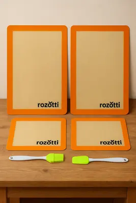 משטח סיליקון/סט סילפט 4 יח ROZOTTI+מברשת ולקקן