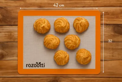 זוג משטחי סיליקון רב שימושיים לאפיה רוזטי כולל מברשת ולקקן מיני