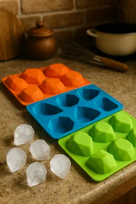 סיליקון קריסטלים 6 שקעים לקרח מתאים גם לאפיה