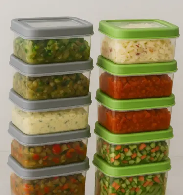 קופסה פלסטיק מלבנית מכסה סיליקון 800 מ"ל