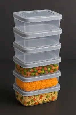 קופסה פלסטיק מלבנית מכסה סיליקון 800 מ"ל