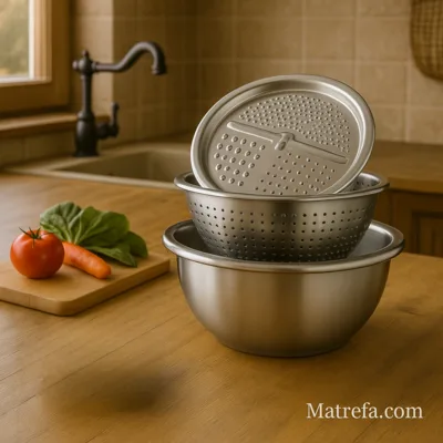 פומפיה / מגרדת סט 3 חלקים 26 ס"מ כולל מסננת