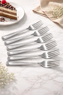 סט 6 מזלגות קטנות לעוגה קינוחים ועוד...דגם "מעטפה" אל חלד