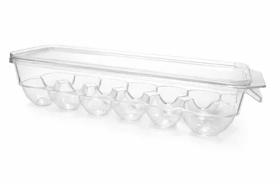 קופסה אקרילית לאחסון ביצים 12 יח כולל מכסה