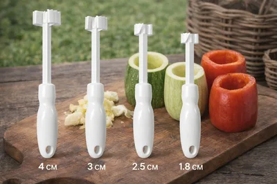 /מרוקן הפלא/מרוקן ירקות/לממולאים סט 4 גדלים פלסטיק איכותי