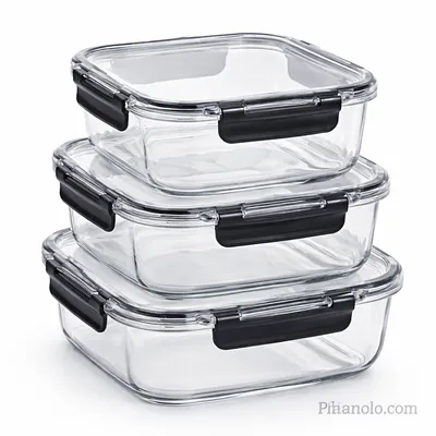 סט קופסאות מרובעות אקריל מידות גודולות ארוז 3 יח