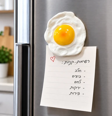 מגנט מדליק למקרר דגם "ביצה עין" 6 ס"מ