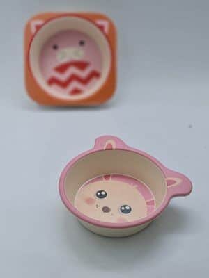 צלחת במבוק לקטנטנים "תולי" ורוד