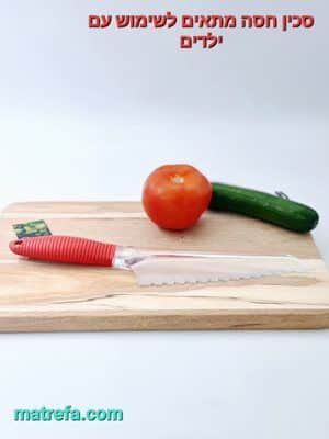 סכין חסה/ילדים נון סטיק עם ידית סיליקון אדום