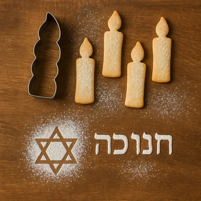 חותכן נירוסטה נר חנוכה 8 ס"מ
