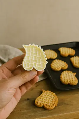 קורצן מרוקאי לב מעוצב 6 ס"מ טקסטורה "שיבוצים" מעמול/מרציפן