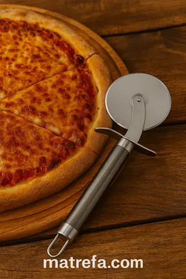 סכין/גלגלת פיצה 7 ס"מ ידית מושחרת