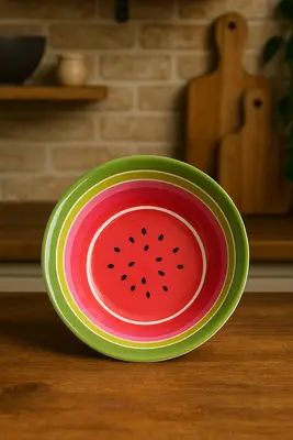 צלוחית מלמין דגם אבטיח 18.5 ס"מ