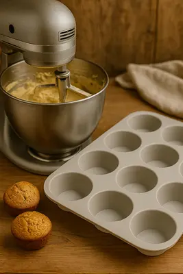 תבנית מאפינס סיליקון 12 שקעים 7 ס"מ מחוזקת