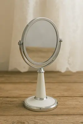 מראה שולחנית על רגל דו כיוונית צד רגיל צד פי 5