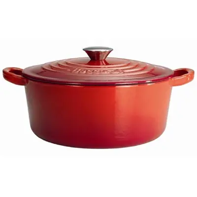 סיר יציקת ברזל 29 ס"מ 6.3 ליטר עגול בציפוי אמייל - לה קונוסייר