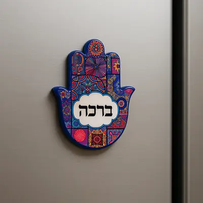 מגנט חמסה מעוצב 8 ס"מ "ברכה"