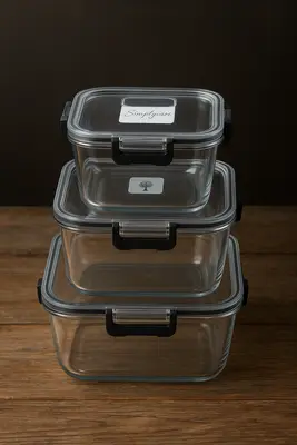 סט קופסאות אקריל מהממות ואטומות מרובעות