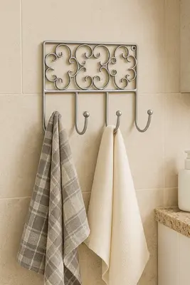 פירזול/מתלה לתליה 4 ראשים כסוף מהמם