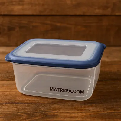 קופסה מלבנית פרימיום לאחסון 2 ליטר מכסה סיליקון מחוזק 21*15*9 ס"מ