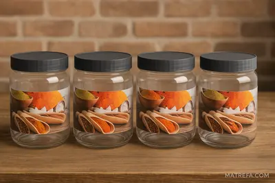 צנצנת פלאסט 1 ליטר מארז 4 יח 13*10 ס"מ