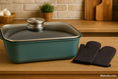 סיר רוסטר אדוני פלוס 34.5*24.5*11 סמ’ 8 ליטר כולל זוג כפפות מתנה