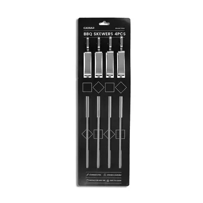 סט 4 שיפודי נירוסטה עם דוחסן 41*0.5 ס"מ