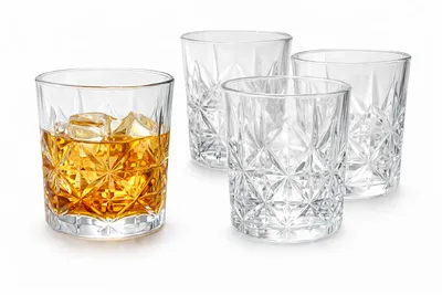 כוסות וויסקי זכוכית מארז 4 יח 230 מ"ל