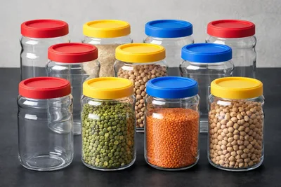 מארז 12 צנצנות זכוכית אטומות 1 ליטר מכסה בואקום