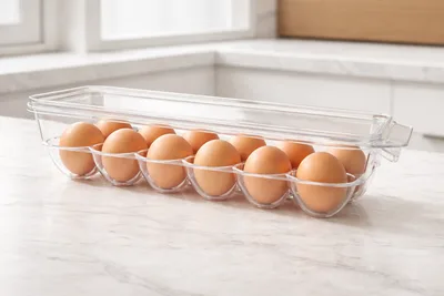קופסה אקרילית לאחסון ביצים 12 יח כולל מכסה